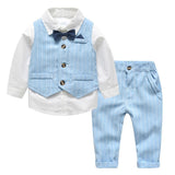 Gentleman Suit Baby Boy Set Formal Striped 3 Pcs