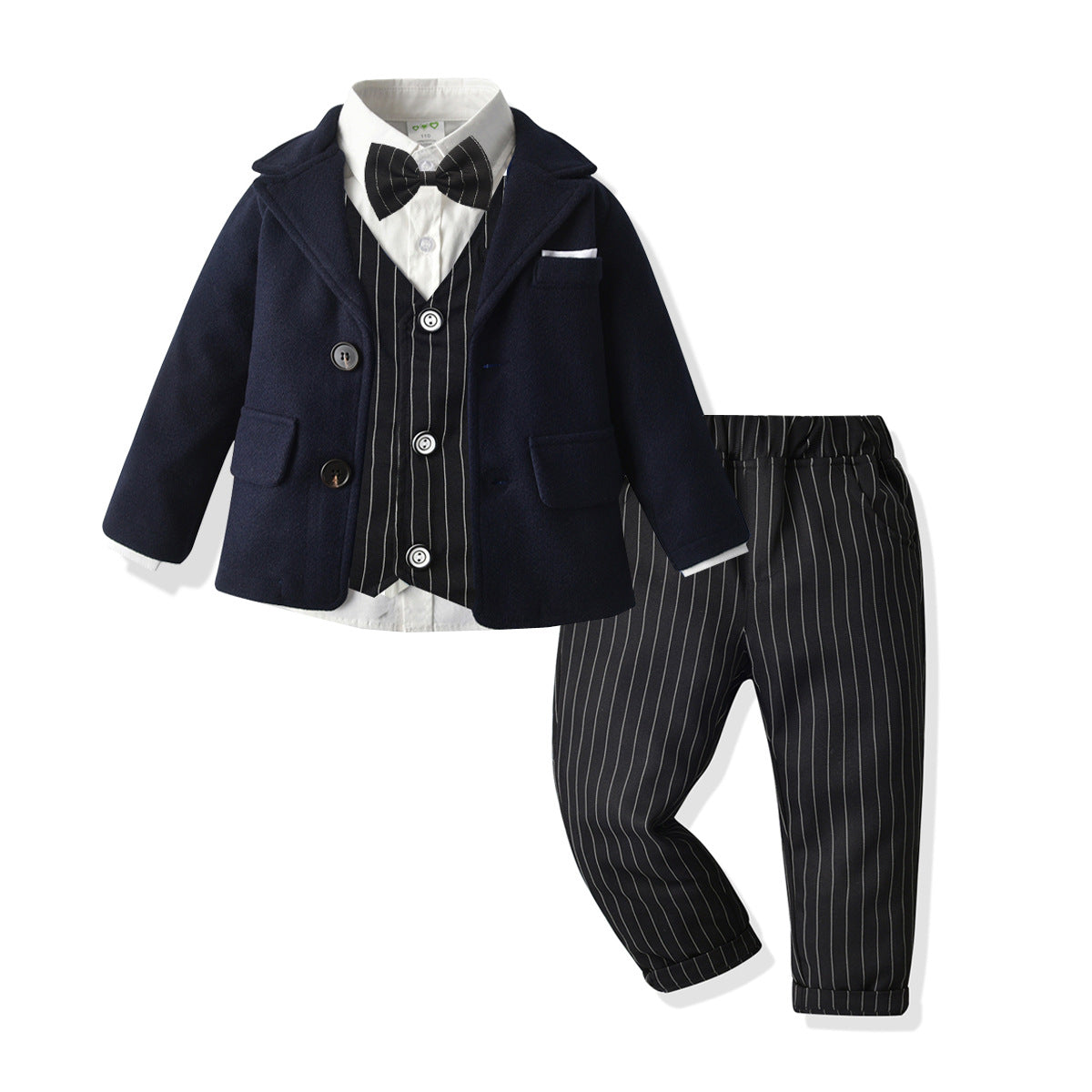 Kid Baby Boy Suit Collar Party Formal 5 Pcs Sets