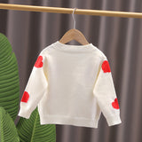 Kid Baby Girl Cardigan Autumn Winter Love Long Sleeve Sweater