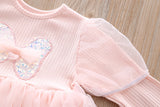 Kid Baby Girl Korean Sweet Bow Gauze Dresses