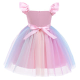 Kid Baby Girls Summer Unicorn Frozen Princess Rainbow Dresses