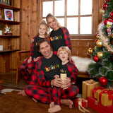 Family Matching Christmas Raglan Sleeves Parent-child Pajamas