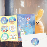 Easter Card Creative Kid Birthday Card with Envelope Sticker