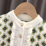 Baby Girl Cardigan Knit Flower Sweater