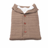 Baby Button Outdoor Cart Wool Knit Fleece Thickened Thermal Sleeping Pajamas