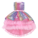 Kid Baby Girl Flower Mesh Gauze Princess Pompadour Dresses