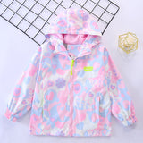 Kid Girls Thin Spring Hooded Jacket Coats