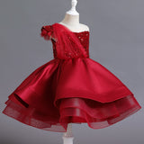 Kid Baby Girl Birthday Princess Catwalk Tutu Sequined Piano Dresses