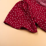 Family Matching Polka Dot Agaric Hem Strap Loose Dresses