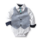 Baby Boy Suit Long Sleeve Climbing Gentleman Triangle 2 Pcs Sets