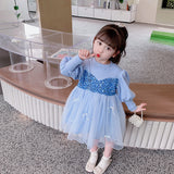 Kid Baby Girls Sequin Princess Autumn Dress