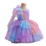 Kid Baby Girls Princess Piano Performance Colorful Dresses