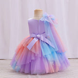 Kid Baby Girls Princess Piano Performance Colorful Dresses