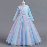 Kid Spring Autumn Long Sleeve Evening Princess Dress