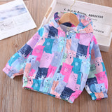 Kid Baby Girl Jacket Cardigan Windbreak Spring Print Cartoon Coats