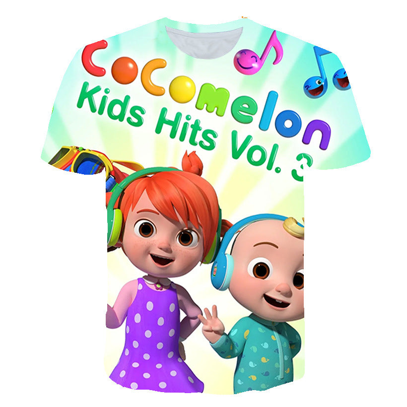 Kid Boy Girl Short Sleeve Cartoon Print New Summer T-shirt