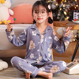 Kid Girl Spring Autumn Cute Cartoon Sweet Loose Thin Pajamas