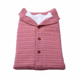 Baby Button Outdoor Cart Wool Knit Fleece Thickened Thermal Sleeping Pajamas