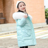 Kid Girls Down Jacket White Eiderdown Thickened Anti-season Fashion Coat