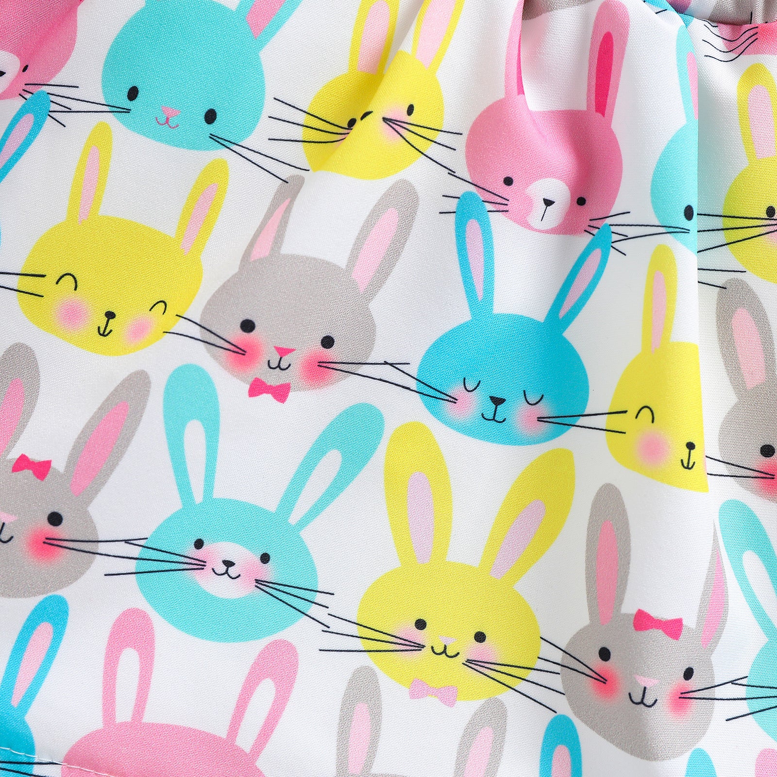 Spring Summer Girls Easter Cartoon Rabbit Pink Cute Braces Set 2 Pcs