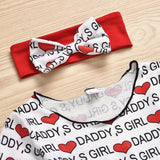 Baby Toddler Girl Valentine's Day Love Letter Print 3 Pcs Sets