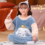 Kid Girl Autumn Winter Coral Velvet Cute Cartoon Sweet Pajamas