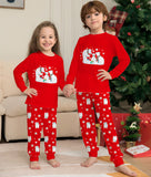 Family Matching Snowflake Bear Christmas Parent-child Printed Housewear Pajamas