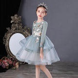 Kid Girl Princess Show  Autumn Winter Long Sleeve Dress