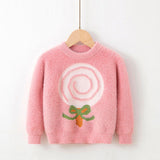 Kid Baby Girl Winter Mink Cashmere Pullover Sweater