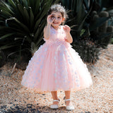 Kid Baby Girl Stereoscopic Flower Wedding Dresses