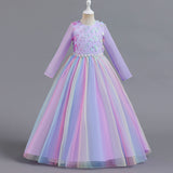 Kid Spring Autumn Long Sleeve Evening Princess Dress