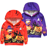 3-8T Kid Boy Girl Cardigan Coat Halloween Ghost Pumpkin Zipper Coats