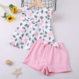 Summer Kid Baby Girl Suit Pure Color Shorts Casual 2 Pcs Sets