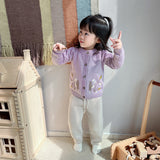 Kid Baby Girl Cardigan Autumn Winter Hand Embroidered Sweater 2 Pieces