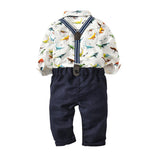 Baby Boy Suit  Dinosaur Crawl Gentleman 2 Pcs Sets