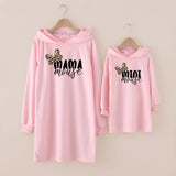 Family Matching Parent-child Hoodie Letter Love Printed Mother-daughter Dress