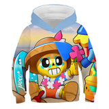 Children Kid Teens 3D Wilderness Brawl Fighting Crew Neck Hoodie