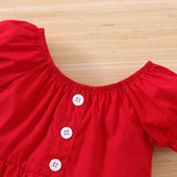 Kid Baby Girl Summer Printed Short Sleeve Shorts Rose 2 Pcs Set