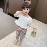 Kid Baby Girls Summer Suit Floral Sets 2 Pcs