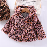 Kid Baby Girl Leopard-print Hooded Warm Autumn Coat