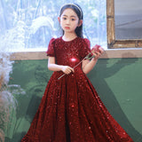 Kid Girls Fancy Evening High-end Princess Show Sequin Dress