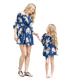 Family Matching Mother-daughter Printed Flounce Dress