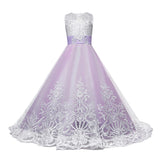 Kid Girl Princess Bow-tie Wedding Dress Lace Flower Dresses
