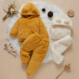 Baby Girl Winter Plush Thickened Animal Cute 2 Pcs Sets