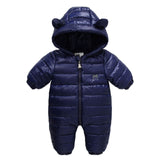 Newborn Baby Candy-colored Winter Thick Warm Jumpsuit Romper