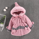 Kid Baby Girl Wool Stitching Thick Imitation Fur Tide Coats Jackets