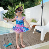 Kid Baby Girl Gauze One-piece Mermaid Swimsuit