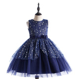 Kid Girl Princess Star Gauze Pompous Piano Sleeveless Fairy Dresses