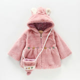 Kid Baby Girls Padded Fur-like Coat