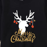 Family Matching Fashion Casual Christmas Elk Letter Printing Shirts